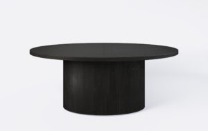 Stół elipsa na jednej nodze, rozkładany.