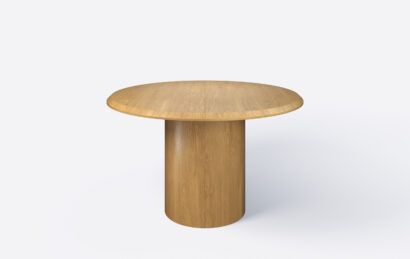 Stół okrągły rozkładany na jednej nodze, fornirowany z możliwością rozkładania.