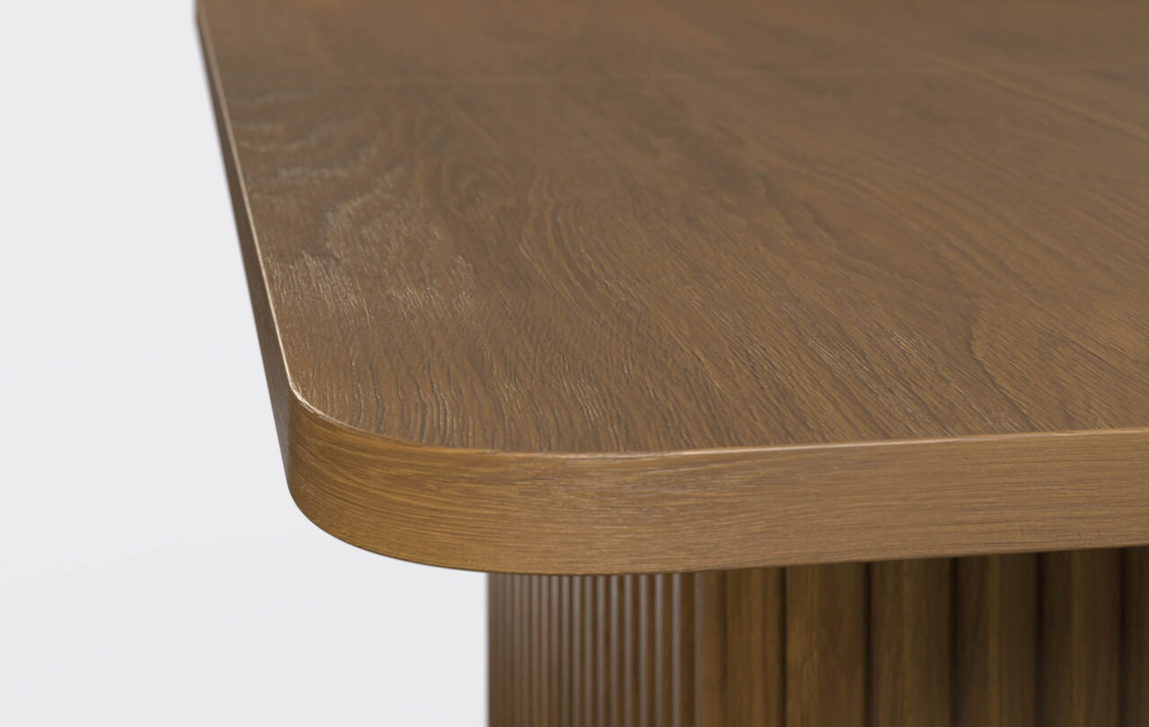 stół prostokątny z lamelami, blat prosty o grubości 4cm, rozkładany.