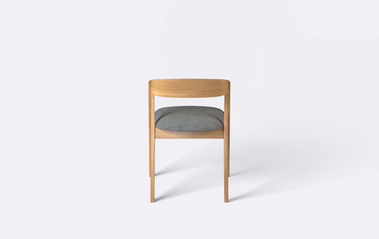 Krzesło z litego drewna dębowego z tapicerowanym siedziskiem idealne do nowoczesnej i stylowej kuchni lub salonu.