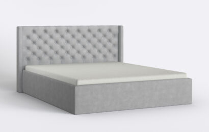 Glamour łóżko tapicerowane z materacem.